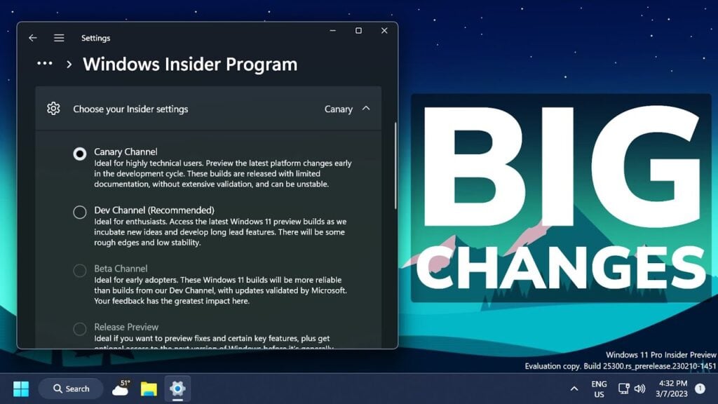 What is Canary Channel Insiders?