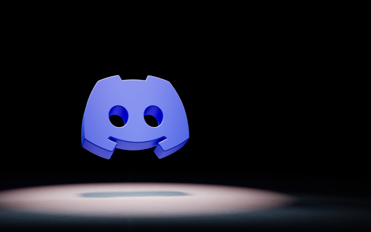 Discord logo, blue, 3D render.