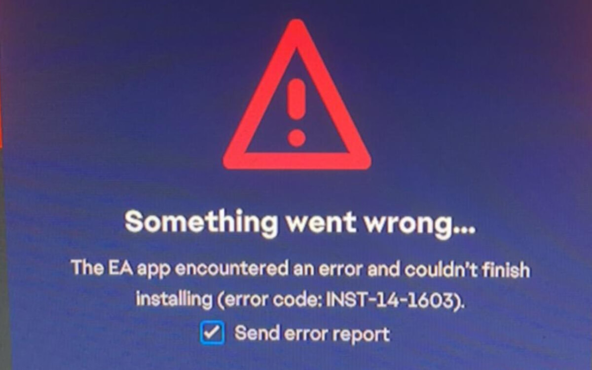 EA app installation error.