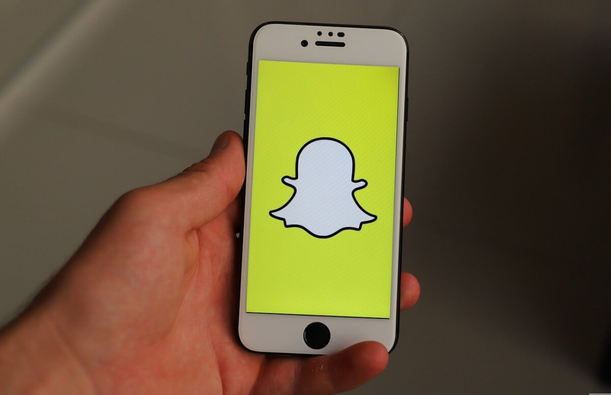 Snapchat logo on phone.