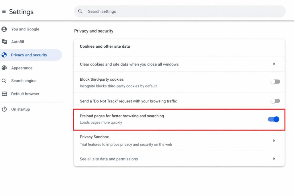 How to Enable Preloading in Chrome?
